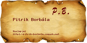 Pitrik Borbála névjegykártya